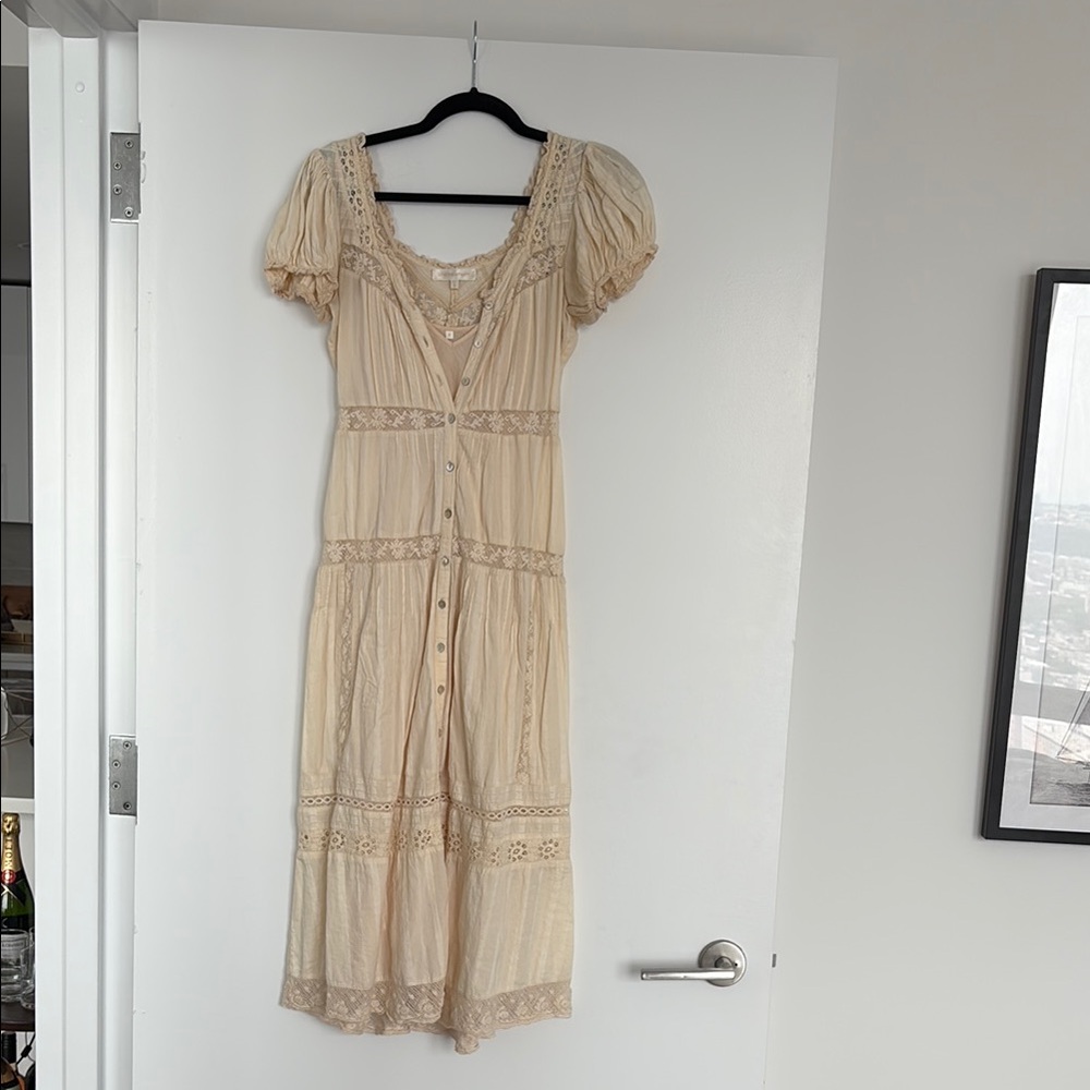 LoveShackFancy Ivory Midi Dress